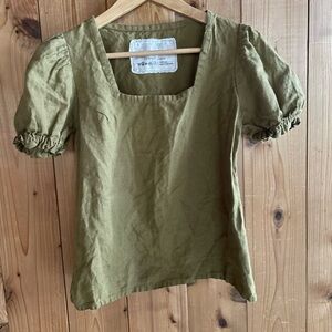 Notperfectlinen CHANIA puff sleeve linen top